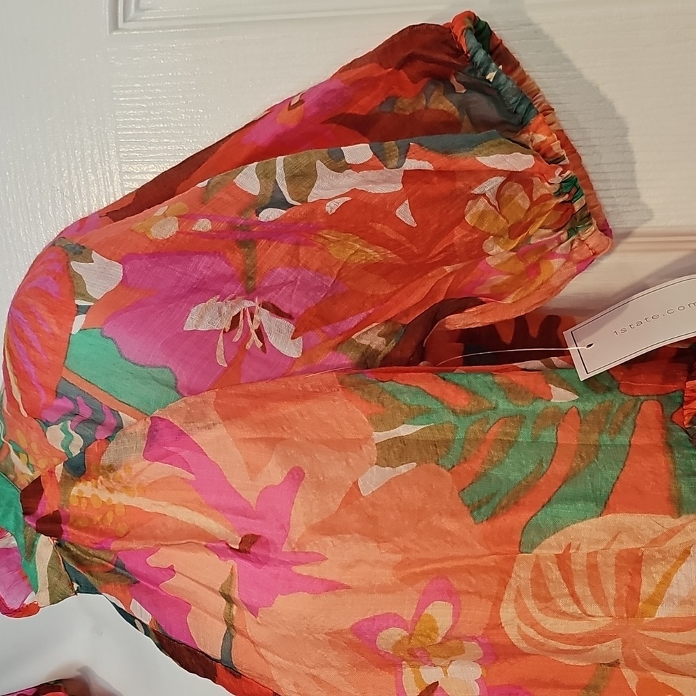 1 State Floral Mini Dress Sz Xs NWT - Picture 5 of 11